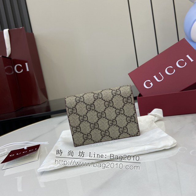Gucci專櫃古馳最新款飾小狗細節GG迷你錢包 jh1968型號：818767